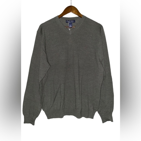 David & Squire Extra Fine Merino Wool Long Sleeve Pullover Sweater NEW Men L